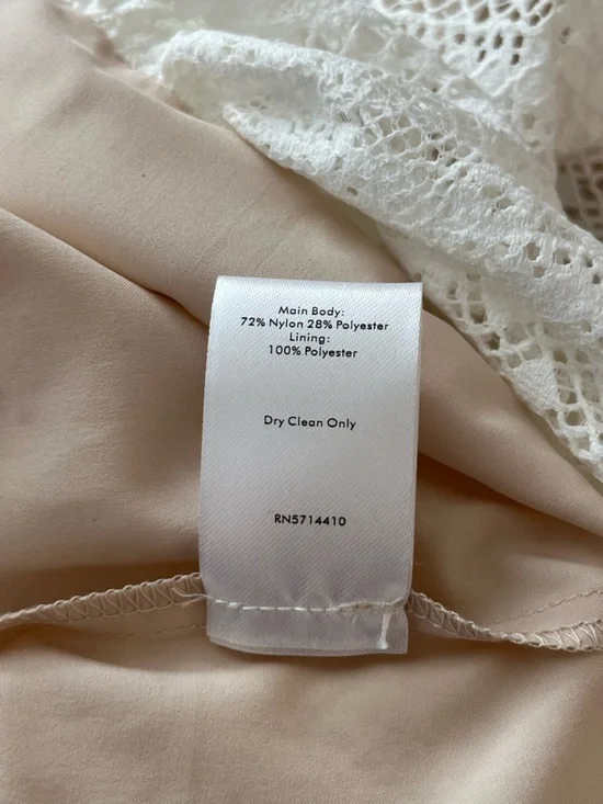 NWT Rachel Parcell Striped Lace Fitted Midi Dress in Lucent White Size Medium - Picture 7 of 7